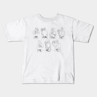 BTS Member Sketch Line Art Fanmade Merch & Accessories Kids T-Shirt